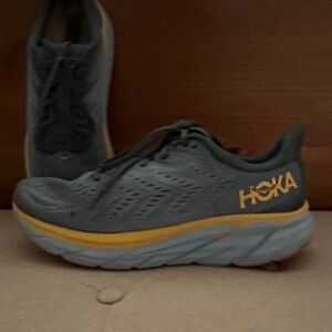 Hoka Charcoal and Mustard Athletic Shoes